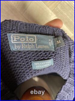 Very Rare Polo Ralph Lauren Navy Teddy Bear Pullover Sweater Medium M limited