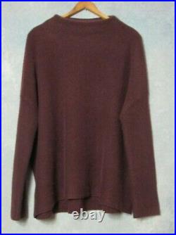 Vince $385 Boiled Cashmere Funnel Neck Sweater in Cordovan M