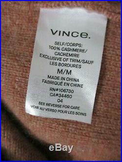 Vince $385 Boiled Cashmere Funnel Neck Sweater in Heather Vintage Rose M