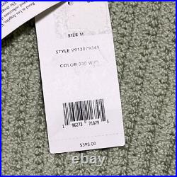 Vince Textured Ribbed Sweater Womens Size Medium Green Cotton Blend Pullover NWT