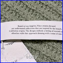 Vince Textured Ribbed Sweater Womens Size Medium Green Cotton Blend Pullover NWT