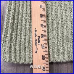 Vince Textured Ribbed Sweater Womens Size Medium Green Cotton Blend Pullover NWT