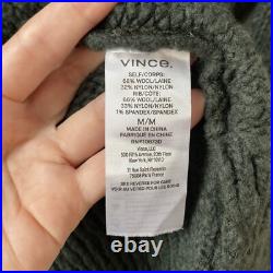 Vince Wool Blend Mock Neck Sweater Juniper Green M