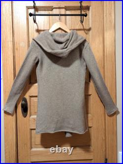 Vince sz M Cashmere Wool Alpaca Hooded Drape Cardigan Beige Camel Quiet Luxury
