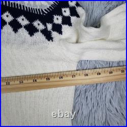 Vineyard Vines Fair Isle Sweater Women's M Preppy Shawl Collar Ski Graphic Print