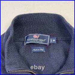 Vineyard Vines Mens 1/4 Zip Sweater Miacomet Golf Club Nantucket Made Italy Sz M