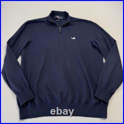 Vineyard Vines Mens 1/4 Zip Sweater Miacomet Golf Club Nantucket Made Italy Sz M