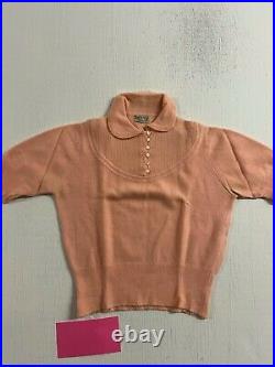 Vintage 1940s Cashmere Womens Short Sleeve Sweater Size Medium A0636