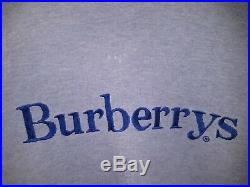 Vintage 80s 90s Burberrys Spellout Gray Crewneck Sweater USA Size Medium RARE
