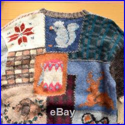 Vintage 80s 90s Polo RALPH LAUREN Native knit patchwork sweater men's M F/S