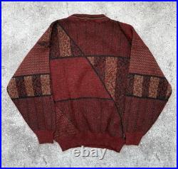 Vintage 90s Geometric Knit Sweater Coogi Style Angelo Litrico Size M