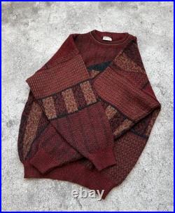 Vintage 90s Geometric Knit Sweater Coogi Style Angelo Litrico Size M