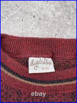 Vintage 90s Geometric Knit Sweater Coogi Style Angelo Litrico Size M