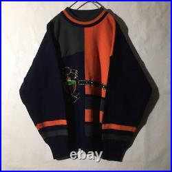 Vintage 90s LongSleeve Sweater Multicolor used in JAPAN Size M Vintage 90s LongSleeve Sweater Multicolor used in JAPAN Size M