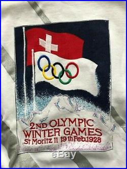 Vintage Adidas Take Off St Moritz 1928 Winter Olympics Sweatshirt Sweater M