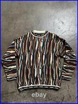 Vintage Bergati Coogi Style Multicolor Sweater Knit Size Medium