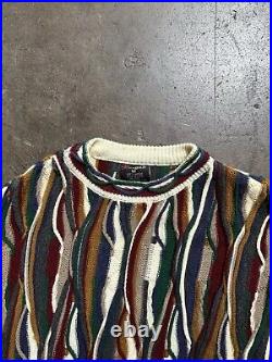 Vintage Bergati Coogi Style Multicolor Sweater Knit Size Medium