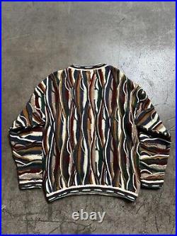 Vintage Bergati Coogi Style Multicolor Sweater Knit Size Medium