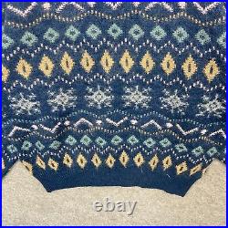 Vintage Burberry Jumper Mens Medium Blue Sweatshirt Sweater Knitted Top 90s
