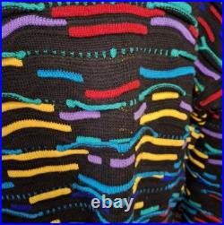 Vintage COOGI Australia Sweater Size MED 100% Pure Wool Colorful Textured RARE
