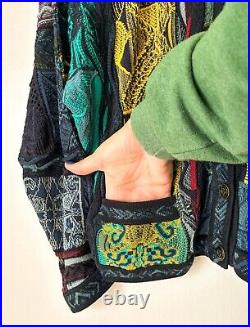 Vintage COOGI Cardigan Sweater Women's Medium 100% Cotton Australia 3D Knit EUC