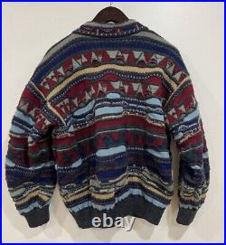 Vintage COOGI Cardigan Sweater Women's Medium Pure wool Australia 3D Knit