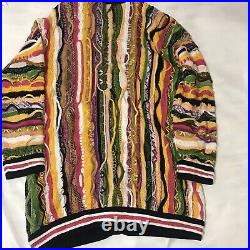 Vintage COOGI Multicolor Cardigan Sweater Mens Size M MEDIUM Australia