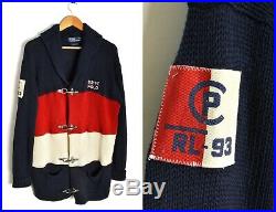 Vintage CP 93 Polo Ralph Lauren Nautical Cardigan Sweater Color Block US 67 Rare