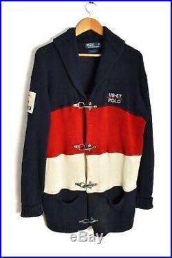 Vintage CP 93 Polo Ralph Lauren Nautical Cardigan Sweater Color Block US 67 Rare