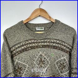 Vintage Chemise Lacoste Jumper Sweater, Fair Isle, Wool Mix, Size Mens Medium