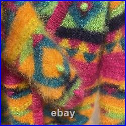 Vintage Classiques Sweater Cardigan Mohair Blend Art Fuzzy Fuzzy PomPom Size M