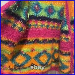 Vintage Classiques Sweater Cardigan Mohair Blend Art Fuzzy Fuzzy PomPom Size M