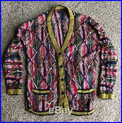 Vintage Coogi Cardigan Sweater Medium Biggie Notorius BIG 80s 90s