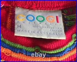 Vintage Coogi Sweater Biggie Hip Hop Bright Colors 3D Kaleidoscope Mens Medium