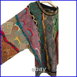 Vintage Coogi Unisex Jumper Sweatshirt 90s Knit Bold Colourful Pattern Rare