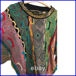 Vintage Coogi Unisex Jumper Sweatshirt 90s Knit Bold Colourful Pattern Rare