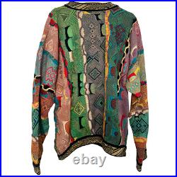 Vintage Coogi Unisex Jumper Sweatshirt 90s Knit Bold Colourful Pattern Rare