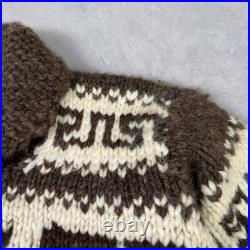 Vintage Couchan Indian Hand knit Wool Sweater Zip Eagle Size M