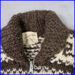 Vintage Couchan Indian Hand knit Wool Sweater Zip Eagle Size M