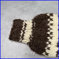 Vintage Couchan Indian Hand knit Wool Sweater Zip Eagle Size M