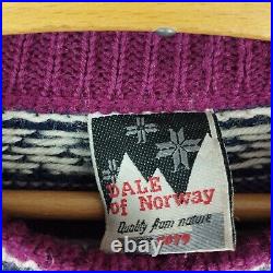 Vintage Dale of Norway Wool Jumper Medium Mens Red Ski Sweater Nordic