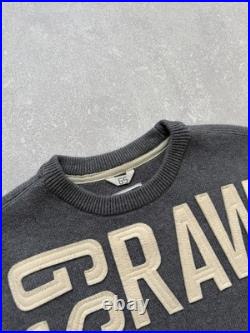 Vintage G-Star RAW Sweater Crockett Big Logo Knit Gray Long Sleeve