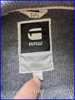 Vintage G-Star RAW Sweater Crockett Big Logo Knit Gray Long Sleeve