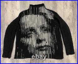 Vintage Gean Paul Gaultier Wool Sweater Knit Marlene Dietrich Print Sz M L