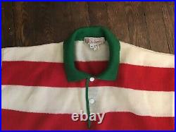 Vintage Gucci Red and White Striped Sweater Polo Wool Medium