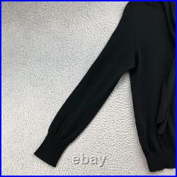 Vintage Hermes Wool Sweater Jumper Womens Medium Black Long Sleeve Tie Neck Vintage Hermes Wool Sweater Jumper Womens Medium Black Long Sleeve Tie Neck