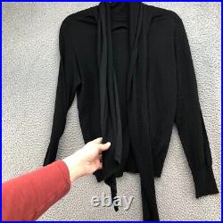Vintage Hermes Wool Sweater Jumper Womens Medium Black Long Sleeve Tie Neck