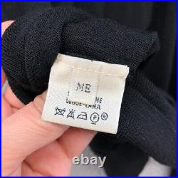 Vintage Hermes Wool Sweater Jumper Womens Medium Black Long Sleeve Tie Neck