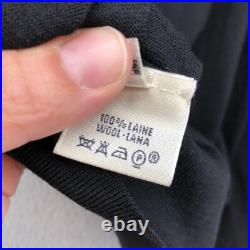 Vintage Hermes Wool Sweater Jumper Womens Medium Black Long Sleeve Tie Neck