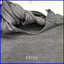 Vintage Hermes Wool Sweater Jumper Womens Medium Gray Long Sleeve Tie Neck